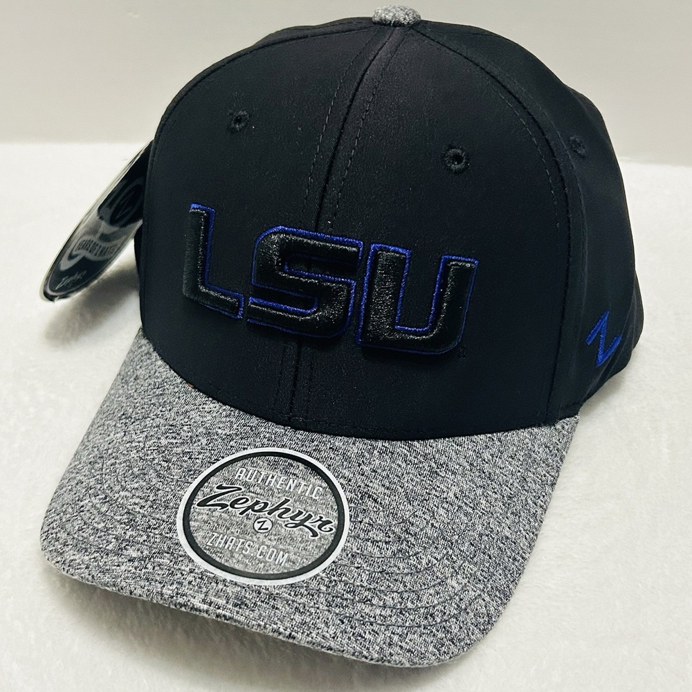 Zephyr LSU Tigers Pristine Night Life Hat Cap Adjustable Snap Black NCAA College